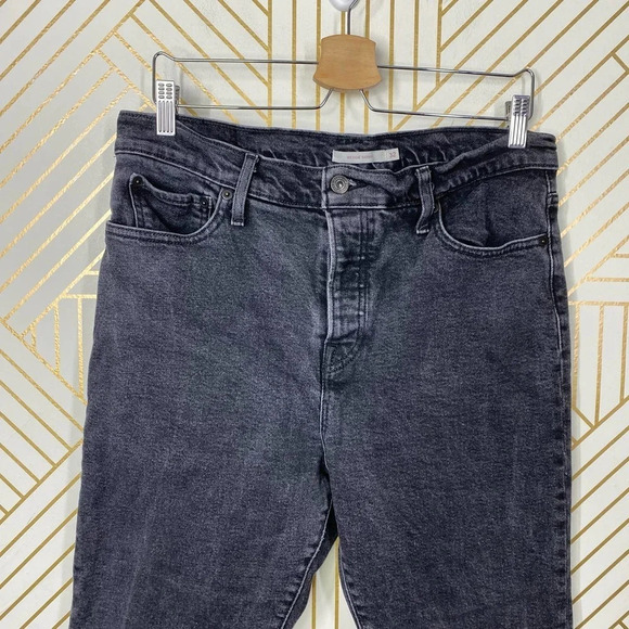 LEVIS Wedgie Skinny Jeans in‎ Black Gray Denim High Rise Size US 32 - Picture 4 of 12